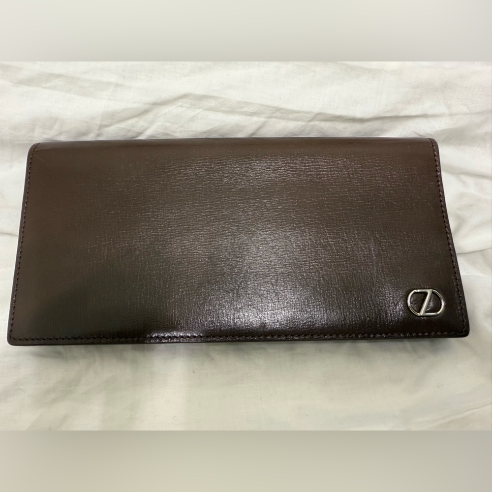 Z Zegna Mens Chocolate Leather Card Holder